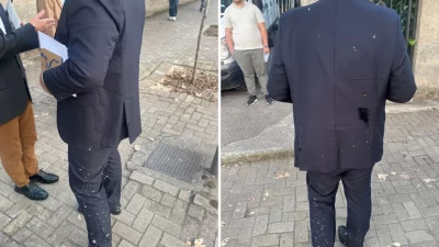 Tiran’da Beleri’ye yoğurt ve yumurta atıldı